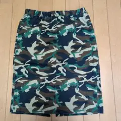 迷彩 タイトスカート ウエストゴム