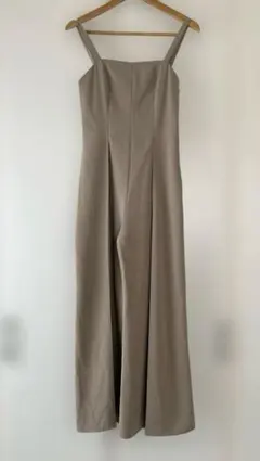 anuans ベージュ ストレッチ サロペット