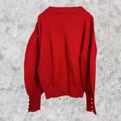 【インデックス】ボタン付きニットセーター　赤　Sサイズ