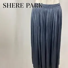 シェアパーク　光沢　ウエストゴム　細プリーツ　ロングスカート【5216】のサムネイル