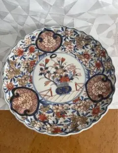 古伊万里　伊万里焼　大皿　絵皿　花　明治　昭和　大正