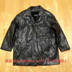 良品 Wind Armor レザーコート表記LL ブラックのサムネイル