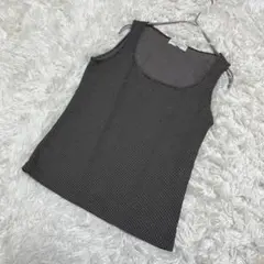 ⭐️日本製⭐️　アンクライン　タンクトップトップス　S　チェック　モノクロ　レーヨンのサムネイル
