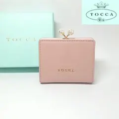 新品 トッカ 口金折り財布 がま口二つ折り財布 コンパクト財布 ミニ財布 ピンクのサムネイル