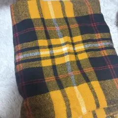 チェック柄マフラー イエロー ブラック