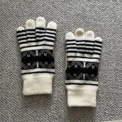 ストライプ柄ニット手袋