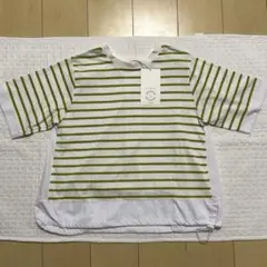 新品　SEASON REASON ボーダー　Tシャツ 半袖 グリーン M