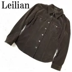 Leilian レリアン コーデュロイシャツ ブラウン 9 B2951