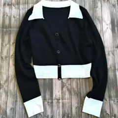 Y.H.L Mサイズ ショート丈襟付きニットトップス 長袖カーディガン