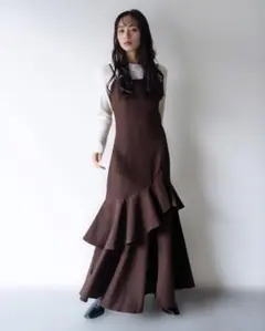 INGNI SOELA バックレースアップアシメスリットキャミワンピース