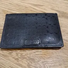 匿*名様 COACH　ブラックレザー 二つ折りパスケース