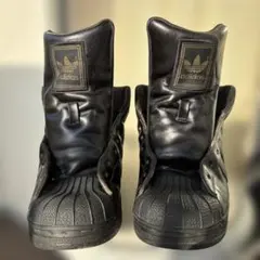 m*y様 アディダス adidas スーパースター プロモデル 黒×黒×金刺繍