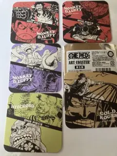 ONE PIECE アートコースター 5弾 ルフィ ロジャー ヒョウゴロウ 5枚