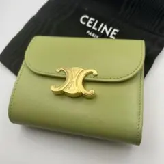 限定カラー】 CELINE スモールウォレット トリオンフ アーモンド