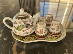未使用‼️中国茶器セット（急須・茶碗4個・トレイ）