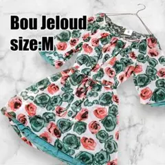【ブージュルード】花柄フレアワンピース フロントタック ドレス フリル袖 美品
