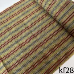 kf28 縞木綿 綿紬 反物 ハギレ はぎれ (ye 遠州木綿)　古布