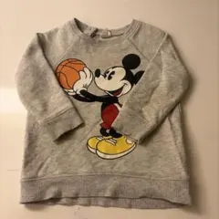80ディズニー ミッキーマウス トレーナー グレー