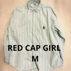 RED CAP GIRL 長袖シャツ Mコットン ストライプ
