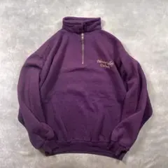 古着USA製JERZEESハーフジップスウェット紫【AD40】