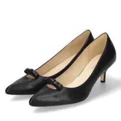 mamian（マミアン）　ポインテッドトゥフロントリボンパンプス　日本製