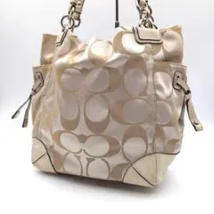COACH コーチ カーリー ワンショルダーバッグ シグネチャー y2k 白
