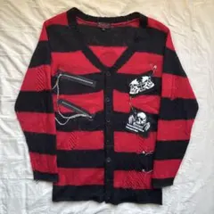 【y2k】Deorart モヘア カーディガン ダメージ加工 ボーダー グランジ