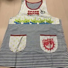 Disney Pixar リトルグリーンメンエプロン ストライプ柄