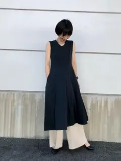【タグ付】Theory 　UNIQLOウルトラストレッチフレアロングワンピースL