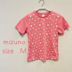 ミズノ レディースドット柄Tシャツ ピンク M スポーツウェア mizuno