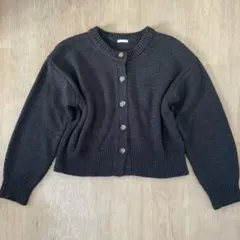 GU ダークグレー ニットカーディガン 長袖