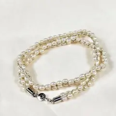 テリ最強 本真珠 パール ネックレス 2連 ゴールドカラーコード 極美品のサムネイル