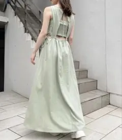 CHICO BACK開きデザインノースリロングワンピース