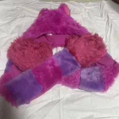 チェシャ猫 フード付マフラー マフラーキャップ