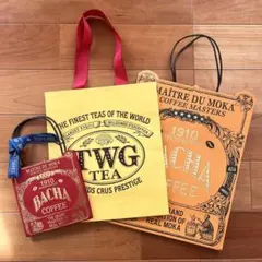 TWG TEA、BACHA COFFEE　ショップ袋3枚