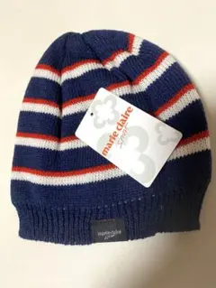 marie claire ストライプ ニット帽　タグ付き