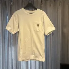 ホワイト コットン Tシャツ ポケット付き