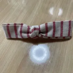 ストライプ柄リボンバレッタ