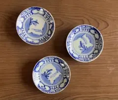 古伊万里 染付 小皿 3枚 和カフェ おやつ皿 取り皿にも