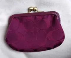 連休限定お値下げ！！COACH　がま口　コインケース ワインレッド