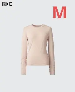 ユニクロC　極暖ヒートテックカシミヤブレンドクルーネックT　ピンク　M