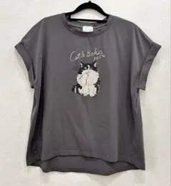 キャサリンロス　Cat プリント 半袖Tシャツ グレーのサムネイル
