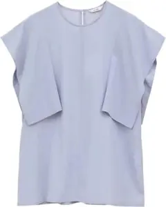 DES PRES コットンシルク アシンメトリー ペプラムブラウス 定価2.9万 
