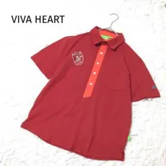 ビバハート メンズ ポロシャツ 半袖 ゴルフウェア 赤 日本製 刺繍 胸ポケット