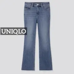 k0539 UNIQLO ハイライズスキニーフレアアンクルジーンズ ブルー