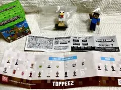 マインクラフトならぶんです7・スティーブ+シンプルプラスチックフィギュアニワトリ
