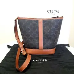 CELINE スモール バケット トリオンフキャンバス タン