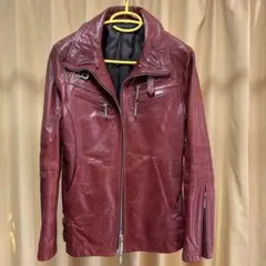 美品 A.S.M アトリエサブメン シングルライダース 本革 バーガンディ L 美品 A.S.M アトリエサブメン シングルライダース 本革 バーガンディ L
