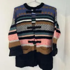 ZARA マルチカラー ニットカーディガン