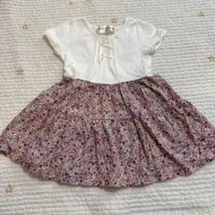 moo non non♡90cm♡花柄ドッキングワンピースのサムネイル